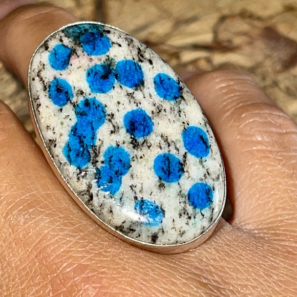 Raindrop K2 Azurite Ring Size 7 1/4 - Picture 4 of 7